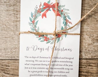 12 Days of Christmas 4x6 Catechism Cards Set