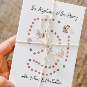 Traditional Mysteries of Rosary cards, 4x6 watercolor art, Lent, Easter, Instant download