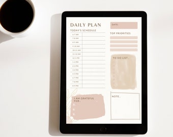 Digitaler Monatsplaner, für IPad, GOODNOTES App, EDITIERBARE Datei, minimal rosa, 2023 Leinwand, Organisation und Dankbarkeit