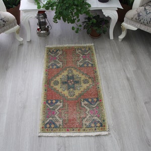 Vintage Small Rug , Free Shipping , tapis turc , tapis coloré , tapis oushak , tapis tissé , tapis fait main , Tapis minables , Chic Rug 37