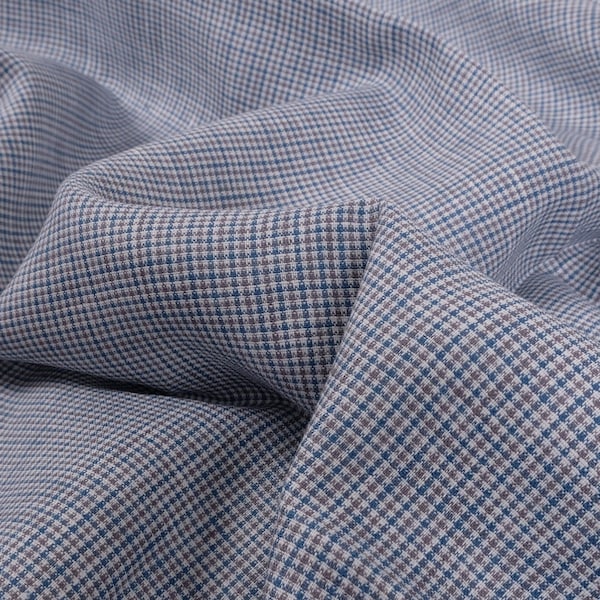 gingham linen blue white tiny checks 100% linen fabric by half meter 150 cm width checked  flax grey