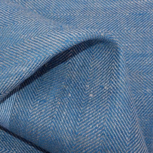 BLUE Herringbone weave  Heavy weight linen fabric  by the yard  meter 150 cm width heavyweight upholstery fabric sturdy TWILL