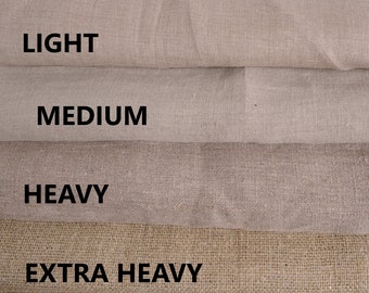 STONEWASHED Medium weight linen fabric by the yard meter natural 150 cm width 400gsm 200gsm upholstery curtain sewing extra heavy gauze sack