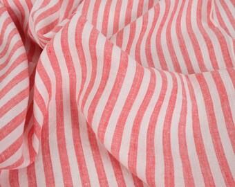 FLAG stripes fabric  red striped linen fabric  by the yard by the meter soft fabric for sewing striped  burgundy