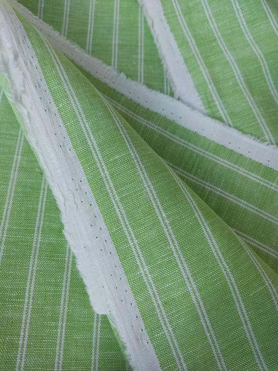 Grüner Streifen Leinenstoff 100% Leinenstoff per halbes Meter