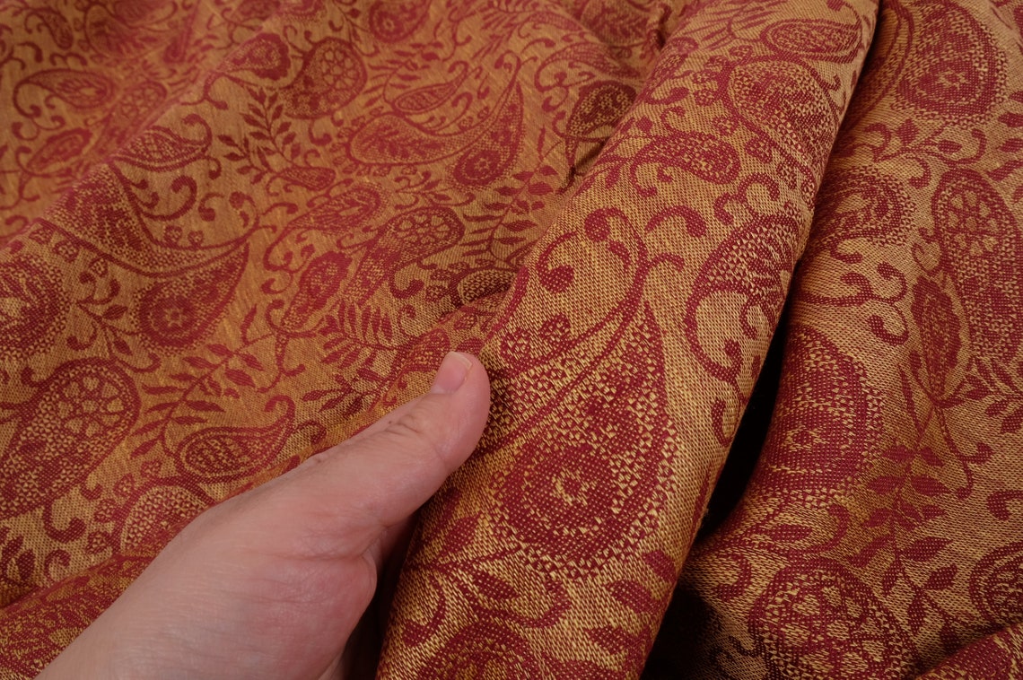 DAMASK jacquard weave Heavy weight linen fabric by the yard Etsy