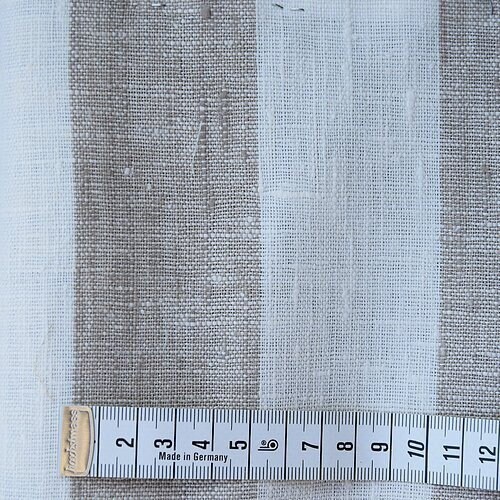 Peso pesado NATURAL Tejido de lino a rayas cortado a medida o metro 260 gr/m2, 140cm de ancho Tejido de lino para tapicería, cortinas de saco de lino