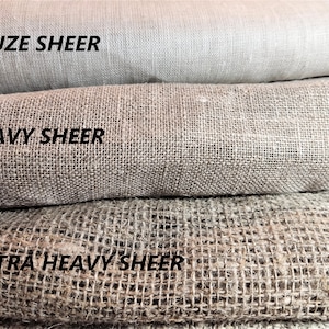 PURE Medium weight linen fabric by the yard meter natural 150 cm width 400gsm 200gsm upholstery curtains sewing extra heavy gauze sack image 5