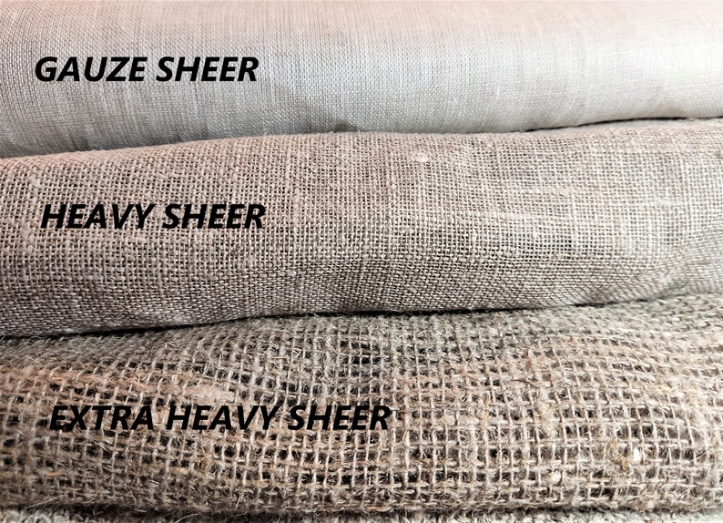 PURE Medium weight linen fabric by the yard meter natural 150 cm width 400gsm 200gsm upholstery curtains sewing extra heavy gauze sack image 5