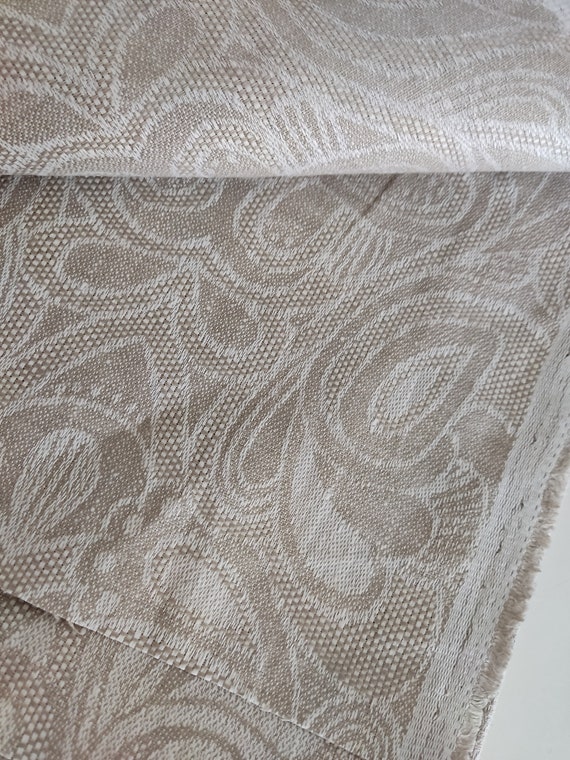 DAMASK Jacquard Weave Heavy Weight Linen Fabric by the Yard