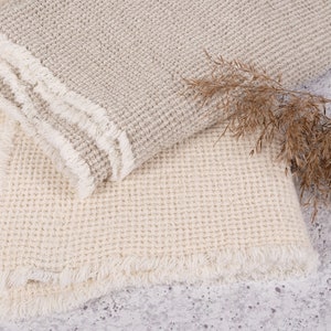 BATHMAT Natural linen waffle fabric bathmat washable farmhouse bathroom  dry quickly  decorative mat linen rug custom size OFFWHITE GREEN