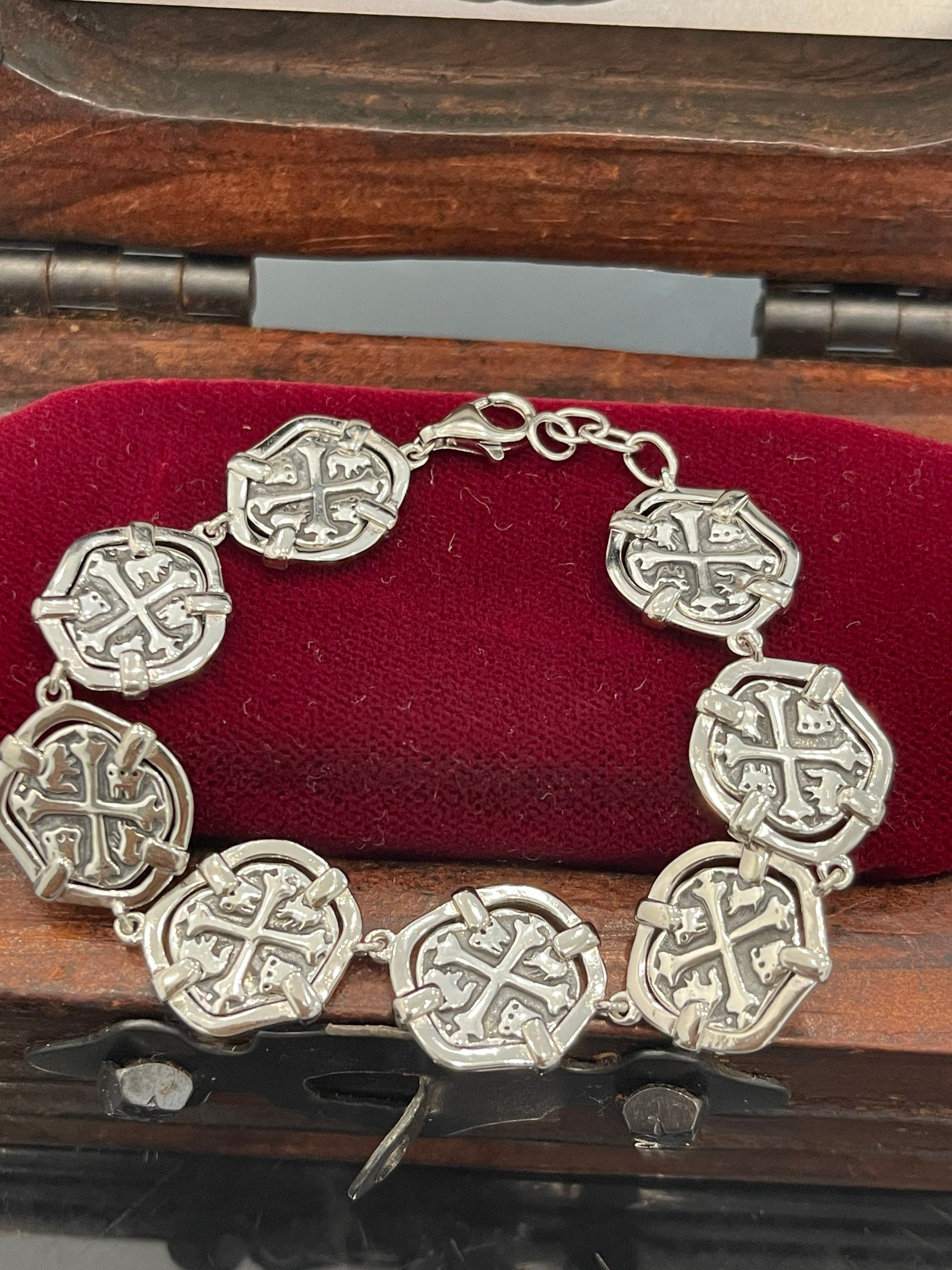 Atocha Shipwreck Coin Bracelet: 925 Sterling Silver