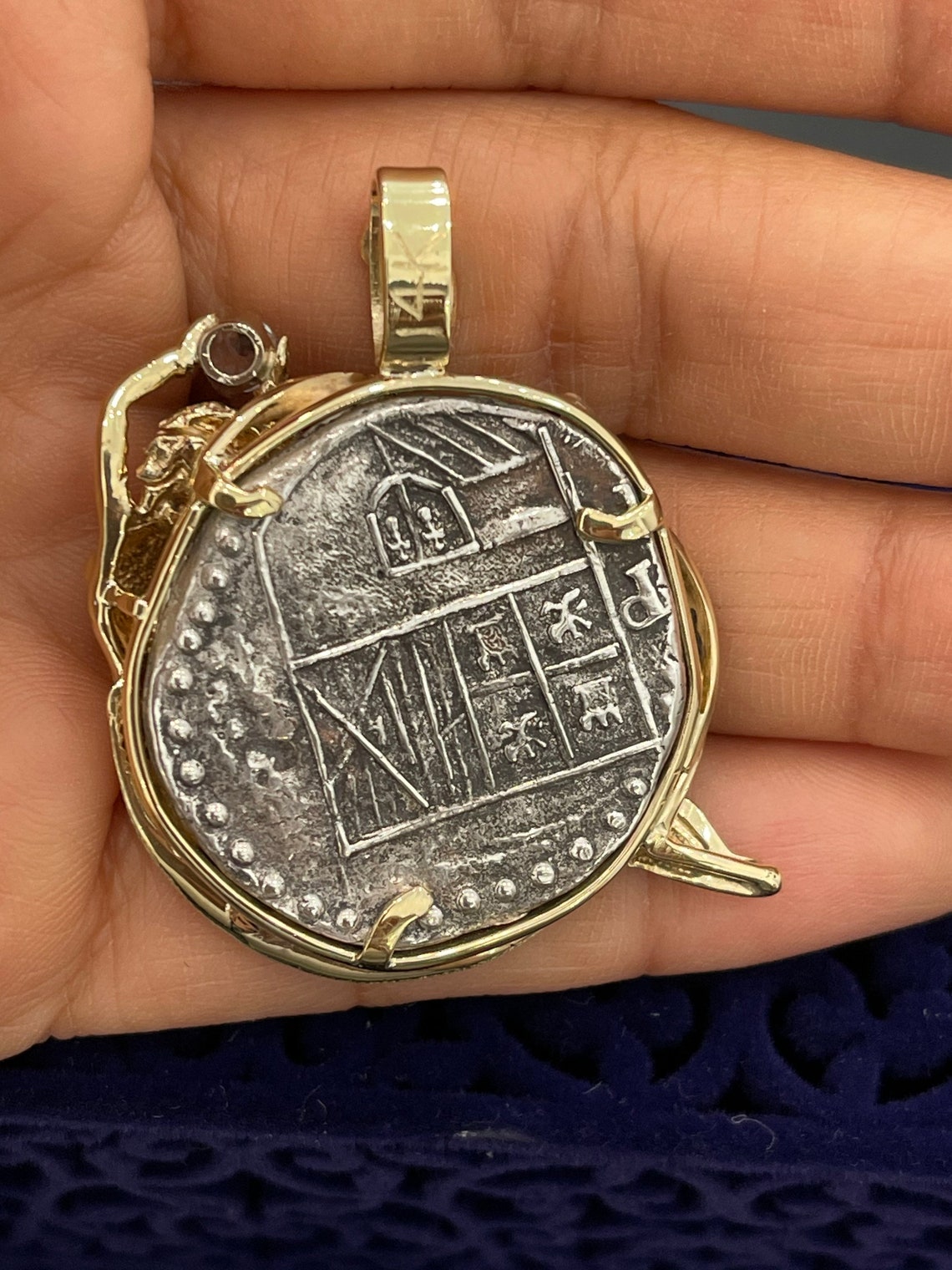 Atocha Shipwreck coin pendant in 14kt solid gold beautiful | Etsy