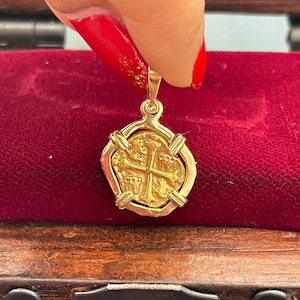 Handmade 14kt Gold Atocha Coin Pendant: Mel Fisher Treasure