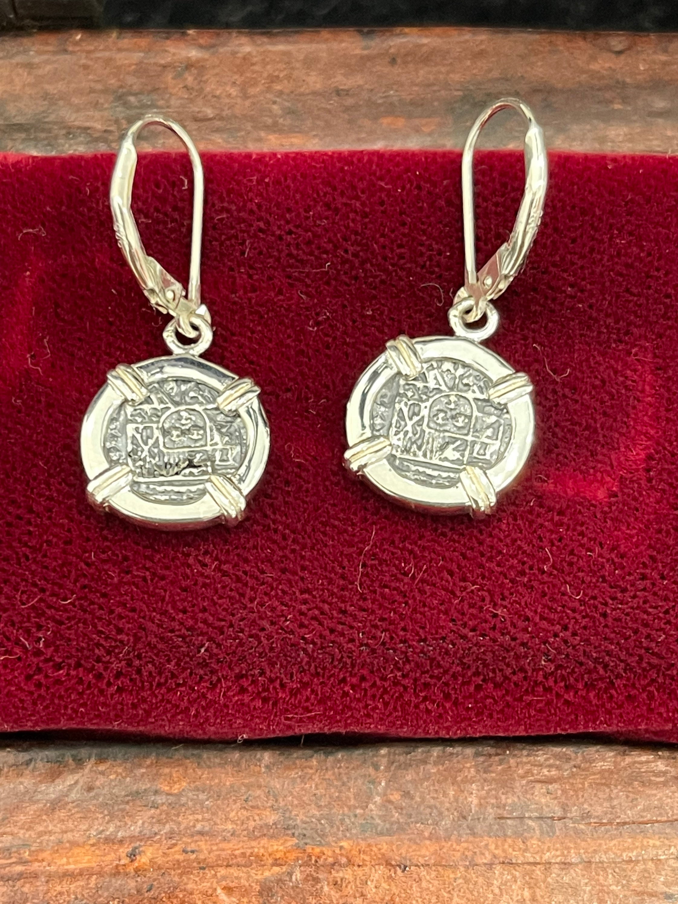 ATOCHA Coin Earrings 925 Sterling Silver Sunken Treasure Shipwreck Coin ATOCHA Coin Earrings 925 Sterling Silver Sunken Treasure Shipwreck Coin
