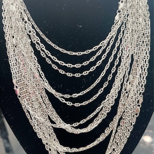 Solid 925 Italian sterling silver anchor chains
