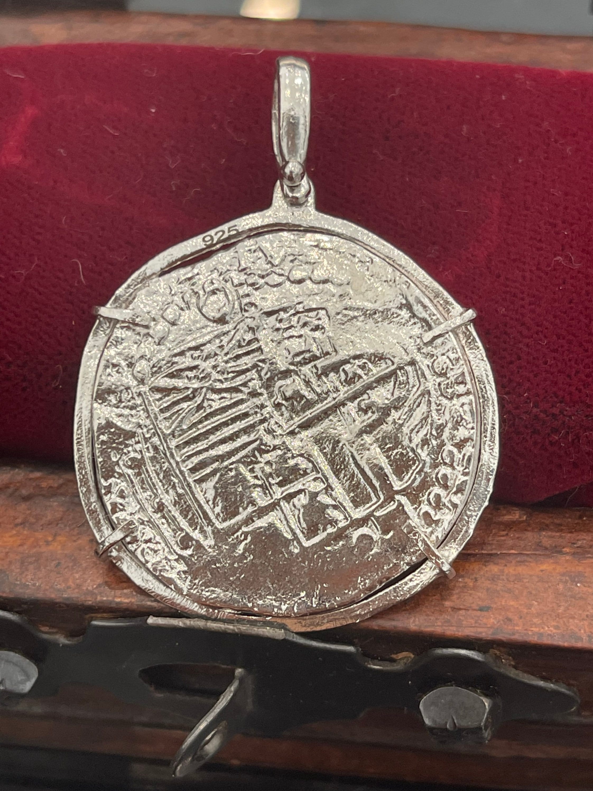 Anker Anhänger ATOCHA Münzanhänger Aus Echtem 925 Silber - Versunkener Schatz, Schiffbruch-Motiv, Handgefertigt Haifischzahn Kette