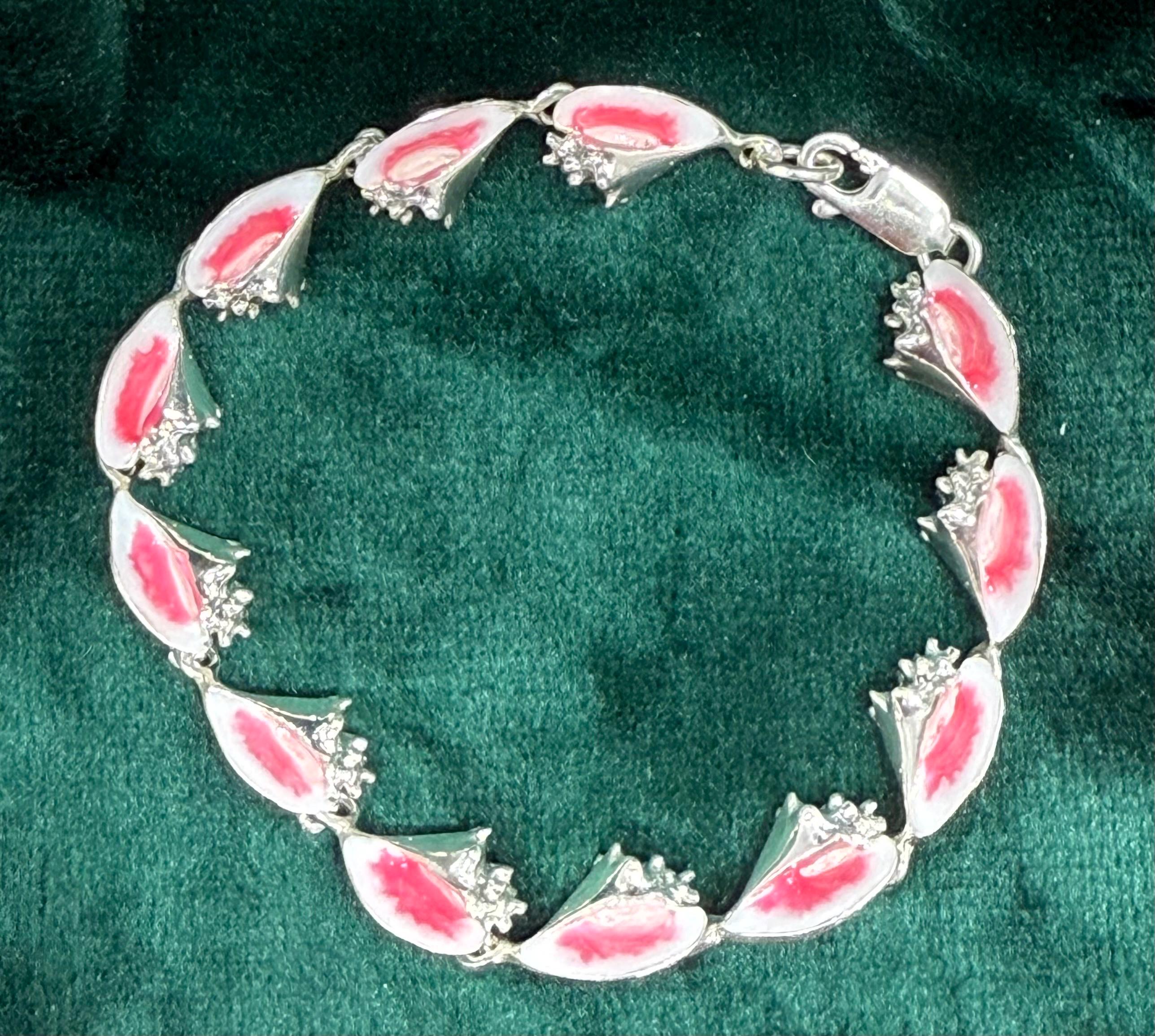 925 Solid Sterling Silver Handmade Mini Conch Shell Bracelet - Etsy
