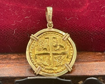 Atocha Solid Gold Coin 14kt Gold Coin - Etsy