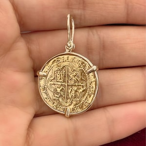 14 solid gold Atocha shipwreck gold coin pendant