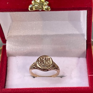 14k solid gold atocha coin ring
