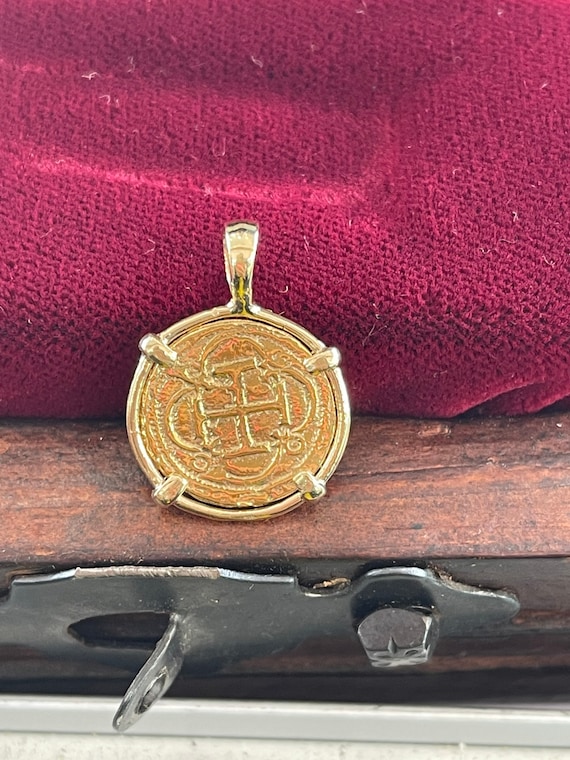 Meerjungfrau Anhänger ATOCHA Münze 14K Gold Sunken Treasure