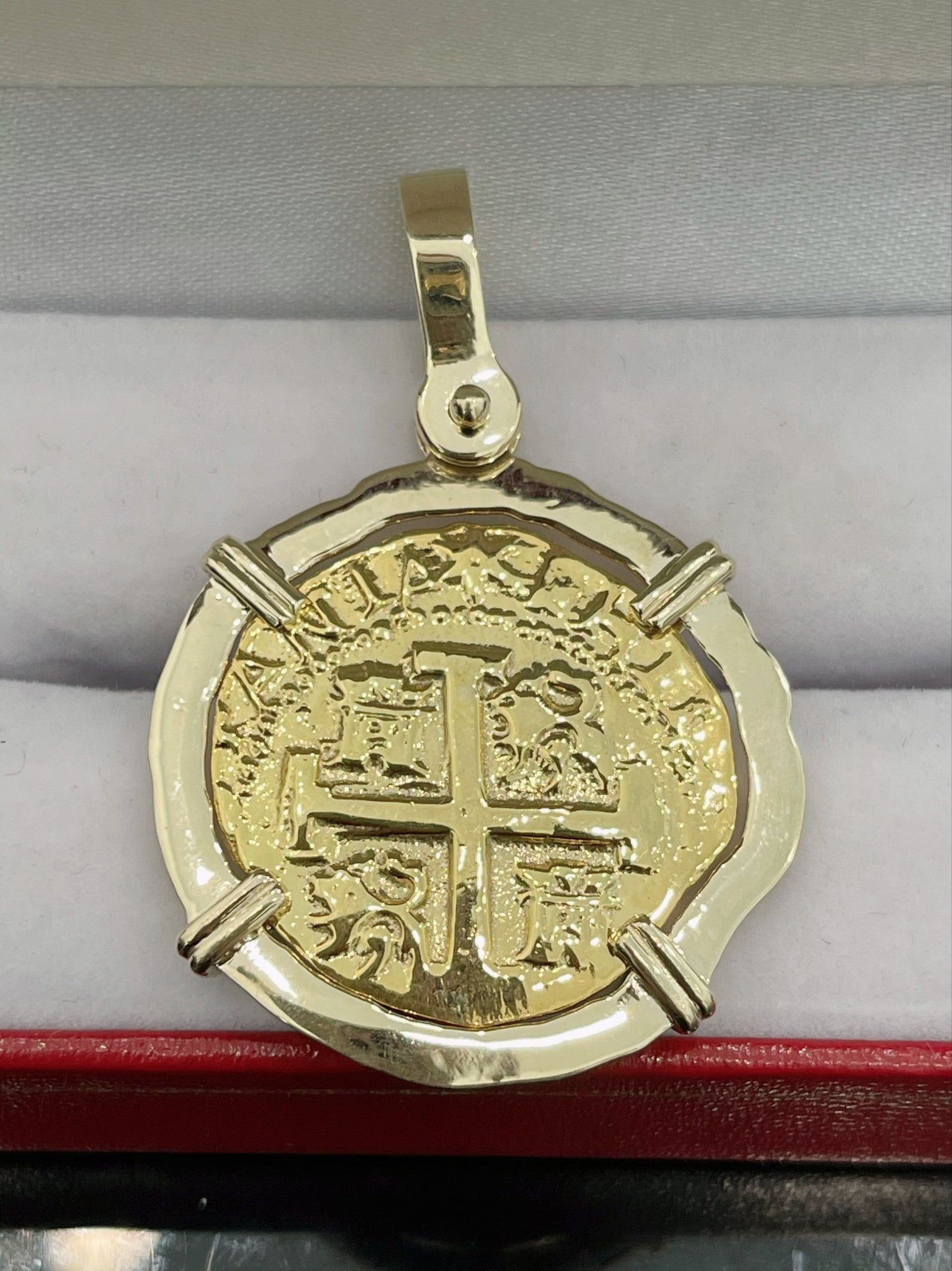 14kt Solid Gold Heavy Atocha Coin Pendant in 14kt Solid Gold Etsy