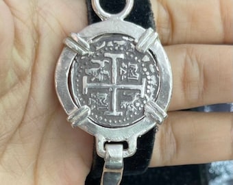 Atocha shipwreck treasure Mel fisher silver coin bracelet 9” long (can be sized)