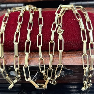 10k gold semi solid unisex paper clip chains