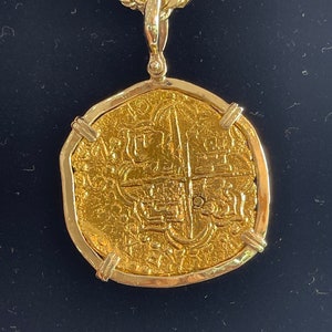 Atocha Shipwreck Treasure: Mel Fisher 14kt Solid Gold Coin Pendant