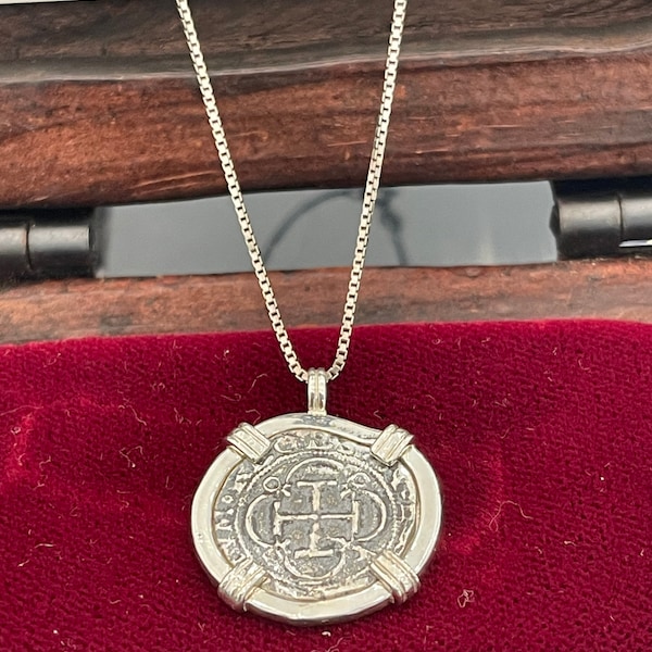 Atocha Shipwreck Treasure Mel fisher silver coin pendant with 925 sterling silver chain