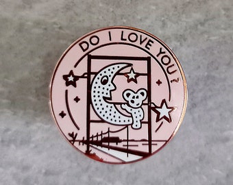 Enamel Pin Badge - Mouse & Moon Pink/Rose Gold
