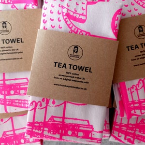 Tea Towel - Mouse & Moon Pink