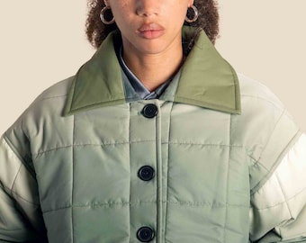 Quilted Jacket / Lightweight jacket / Doudoun Veste / Puffer jacket / Green puffer / Puffer coat / Unisex jacket