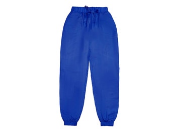 Silk pants/Unisex/100% Silk Pants/long silk pants/ home-wear pants/ High-waisted trousers/side pocket/real silk pants/comfy pants