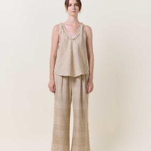 Sleeveless Top / Relaxed top / Raw silk top / Summer top image 1