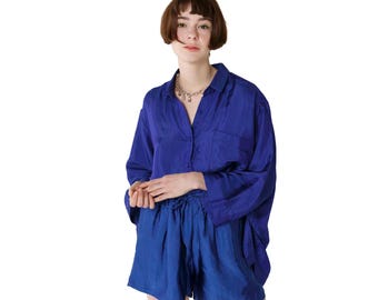 Conjunto de camisa y pantalón corto de seda / Camisas 100% Seda