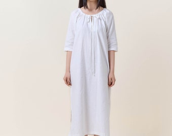 Robe longue en coton / Robe droite / Robe ample / Robe d'été / Cadeaux pour elle