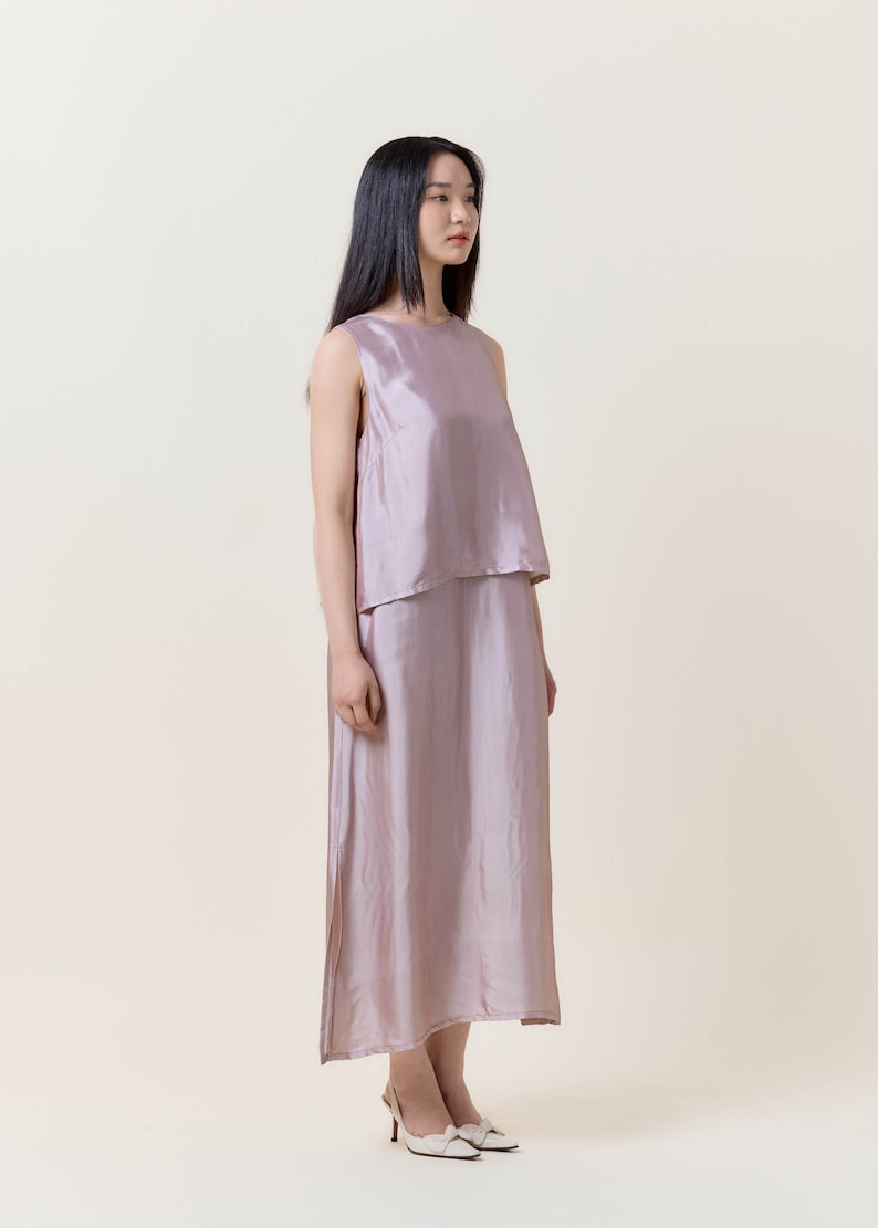 Summer dress/Gift for her/Silk dress/ Bow dress image 2