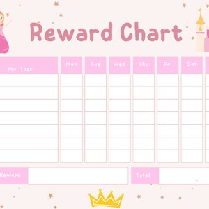 Princess reward chart