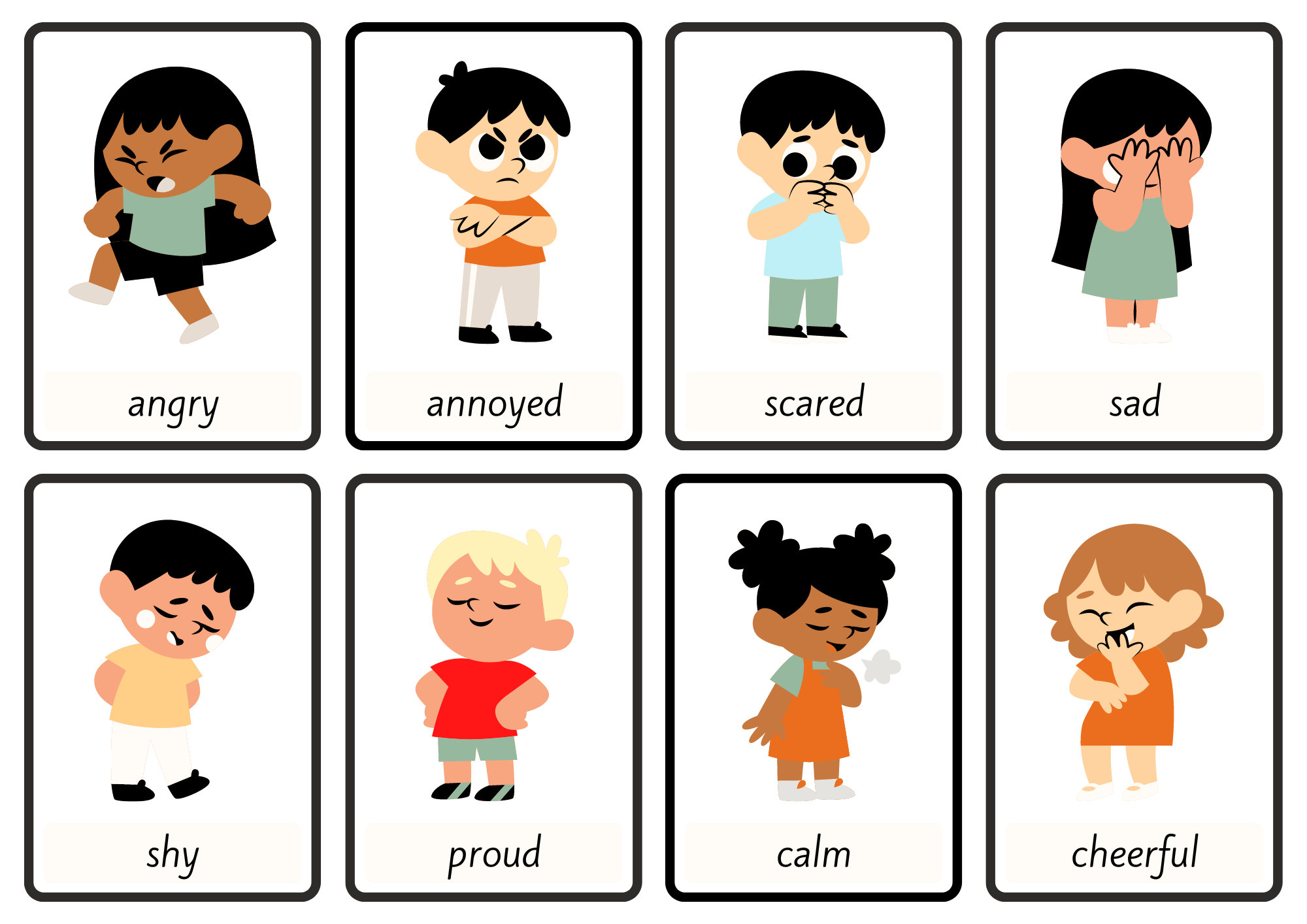 Emotions Flash Cards Etsy