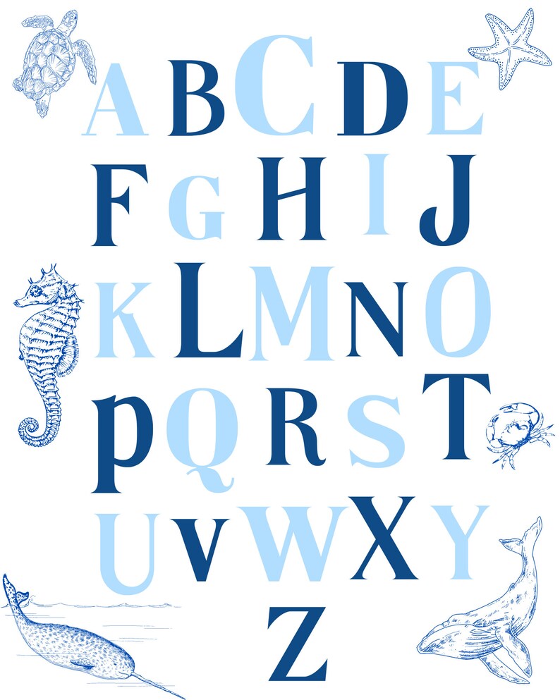 Under the Sea Alphabet Wall Decor - Etsy