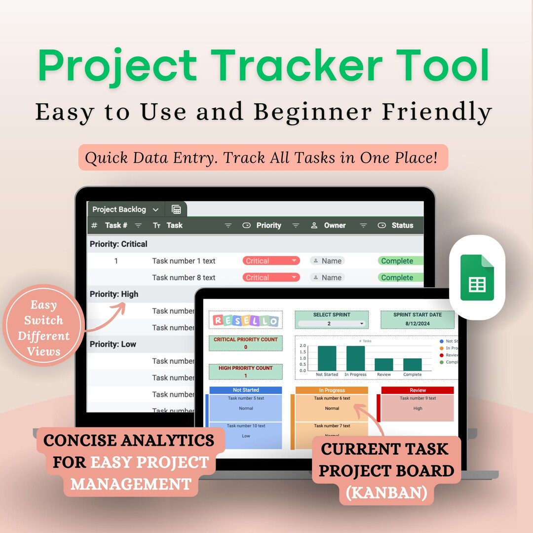 Simple project tracking tool for small businesses google sheets