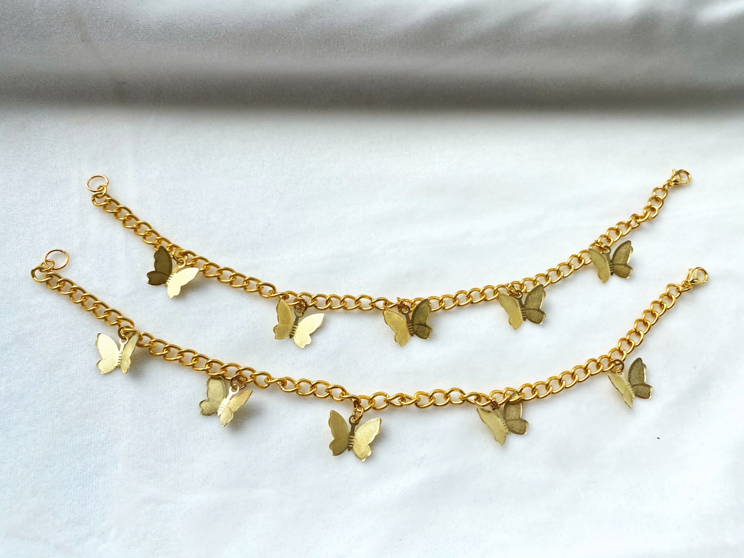 gold plated butterfly anklet