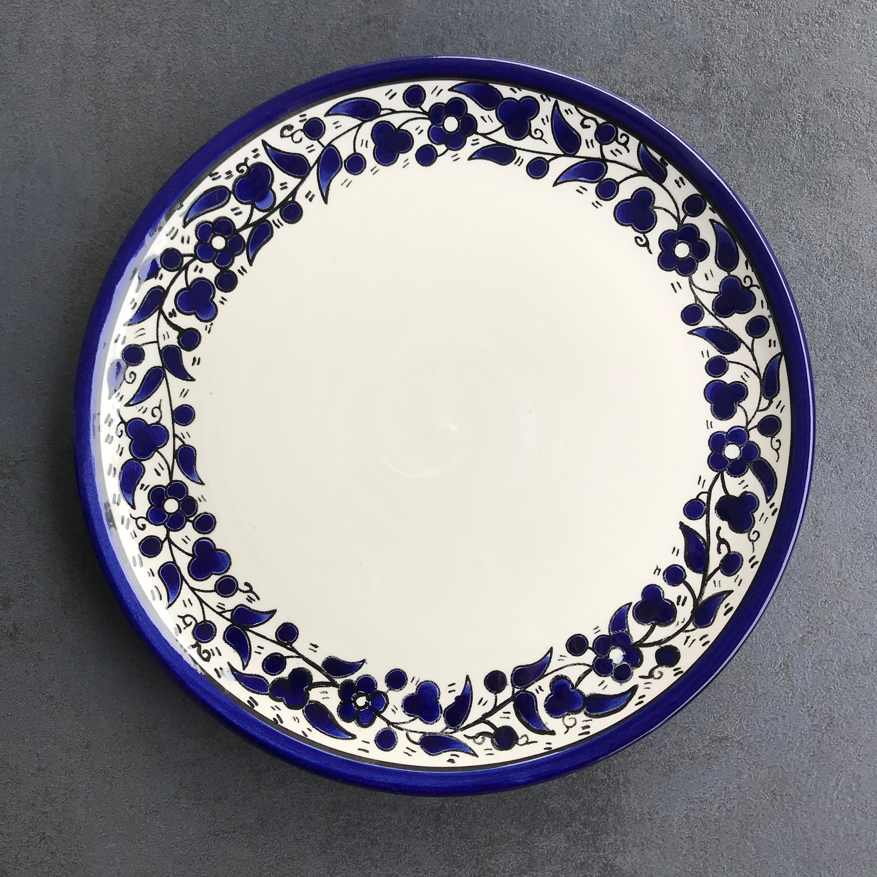 Buy Crockery Set With Hand-painted Blue and White Flowers, Table Service:  Large and Small Plate Soup/cereal Bowl for 2, 4 or 6 People Online in India  