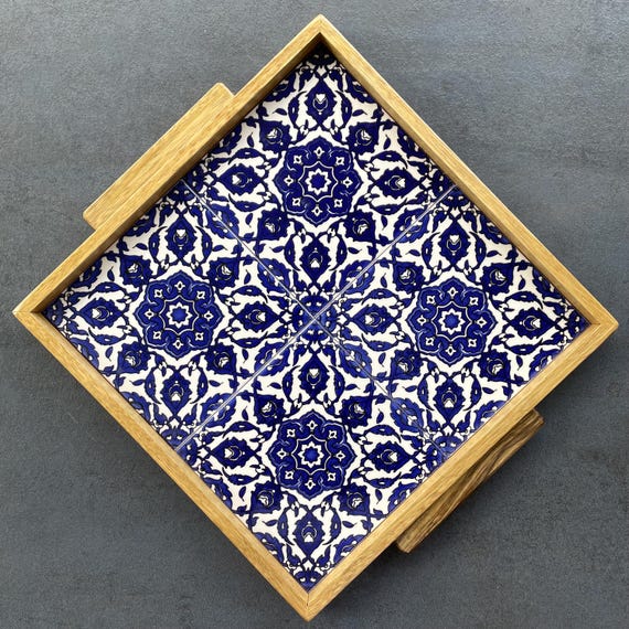 Tile walnut tray – nature meets design