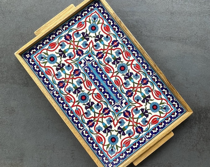 Featured listing image: Walnut tray with ceramic