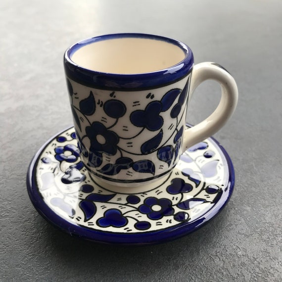 Espresso cup, mocha, coffee cup, coffee mug, coffee service with hand-painted flower pattern, coffee set, table service