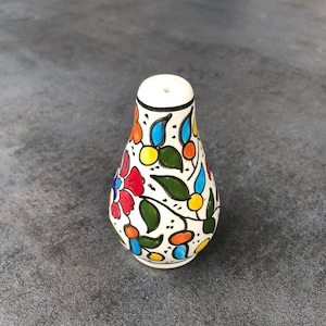 Salt Shaker Spice Shaker Storage Ceramic Flower Design Gift Birthday Wedding Housewarming Hand Painted Boho