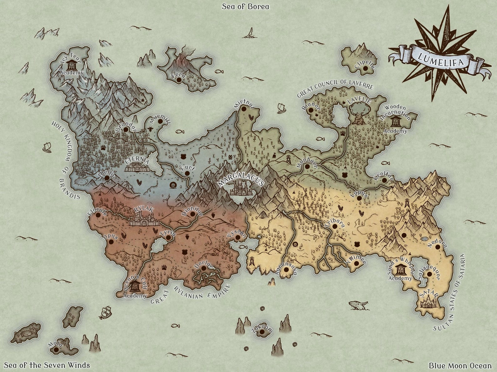 Inkarnate Custom Parchment Style World Map for Dungeons and Dragons - Etsy